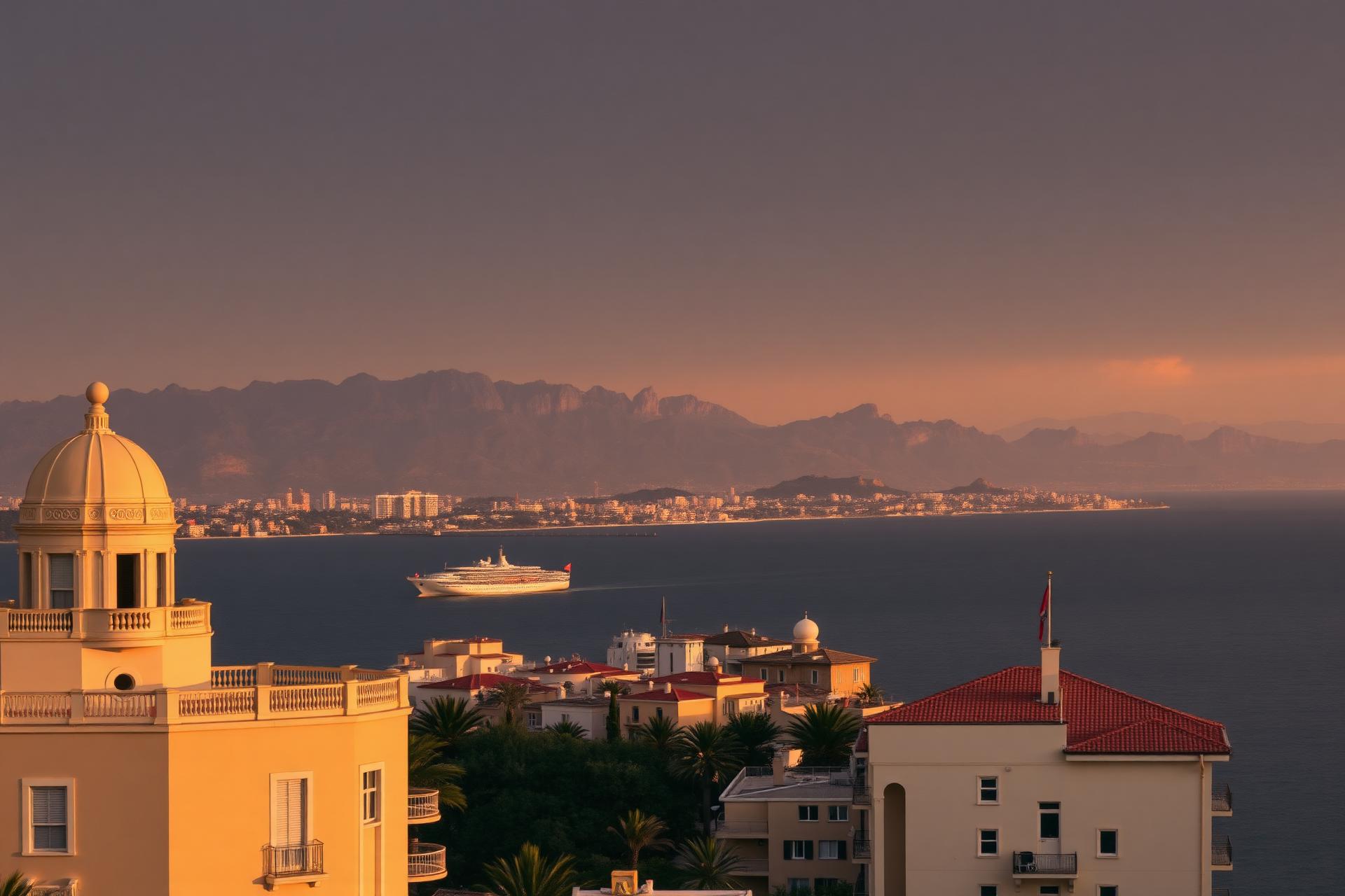 Skyline di Reggio Calabria al tramonto